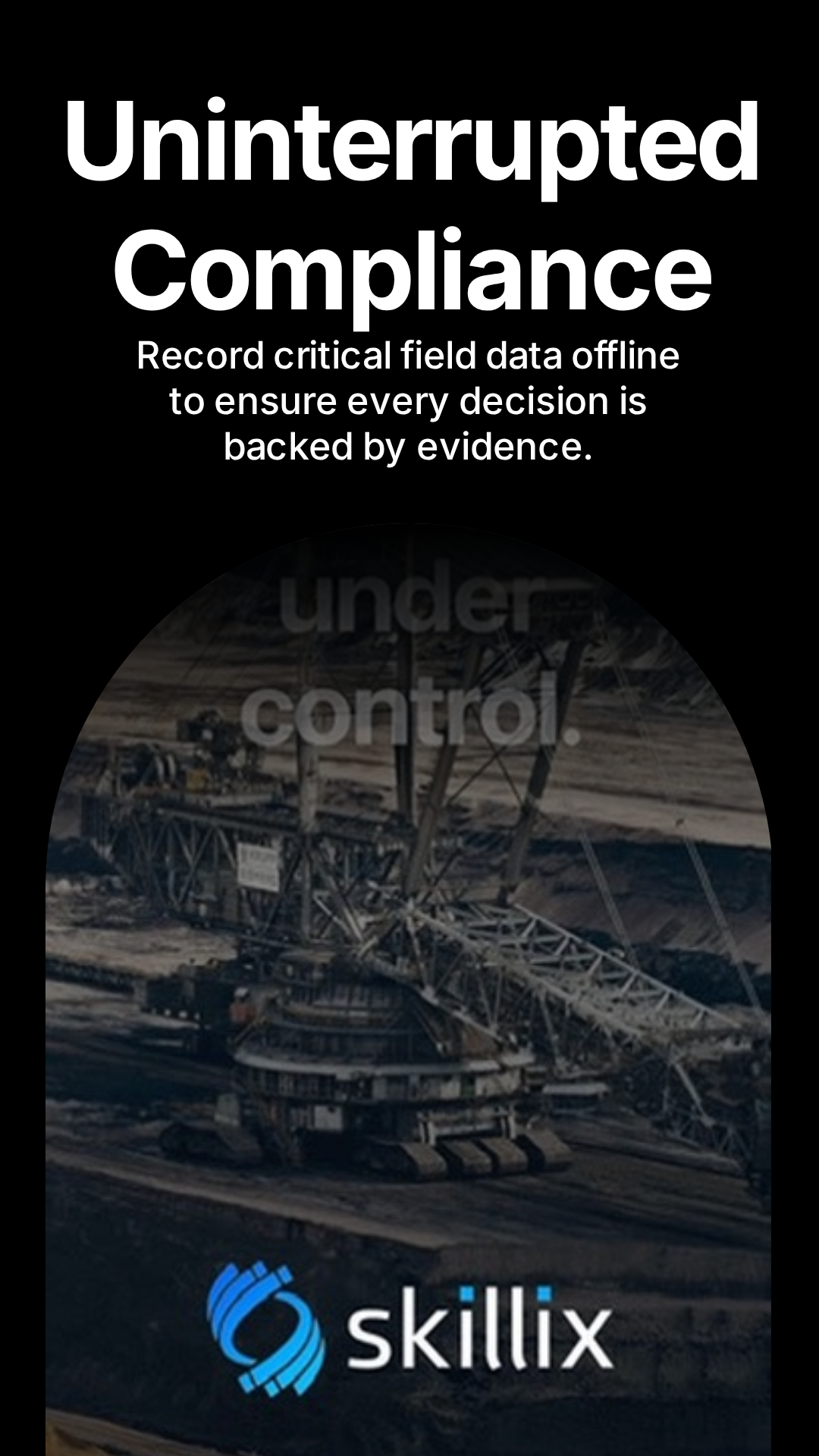 Skillix mobile app shown on a portrait supervisor phone render