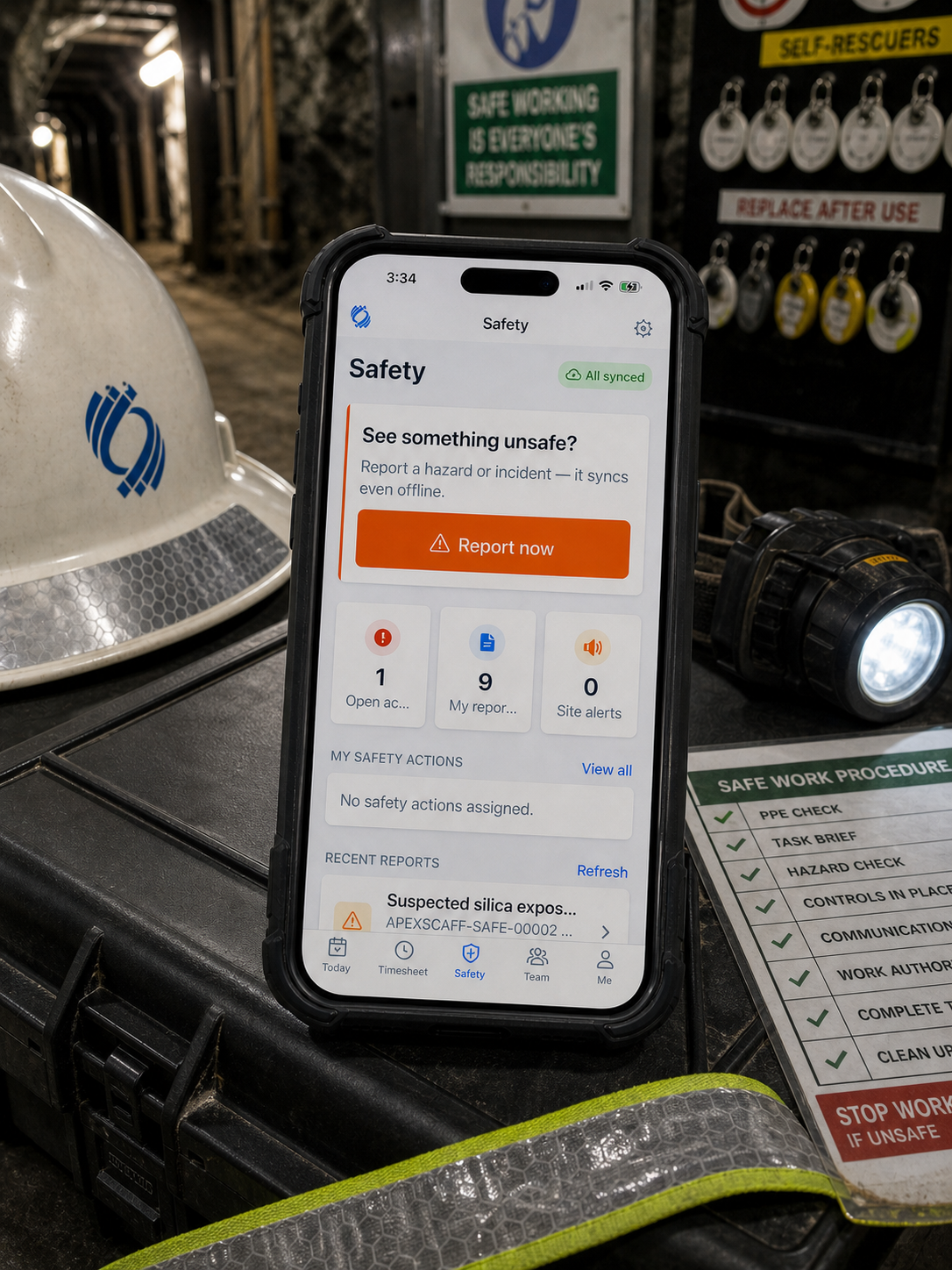 Skillix mobile field capture screen in an industrial setting